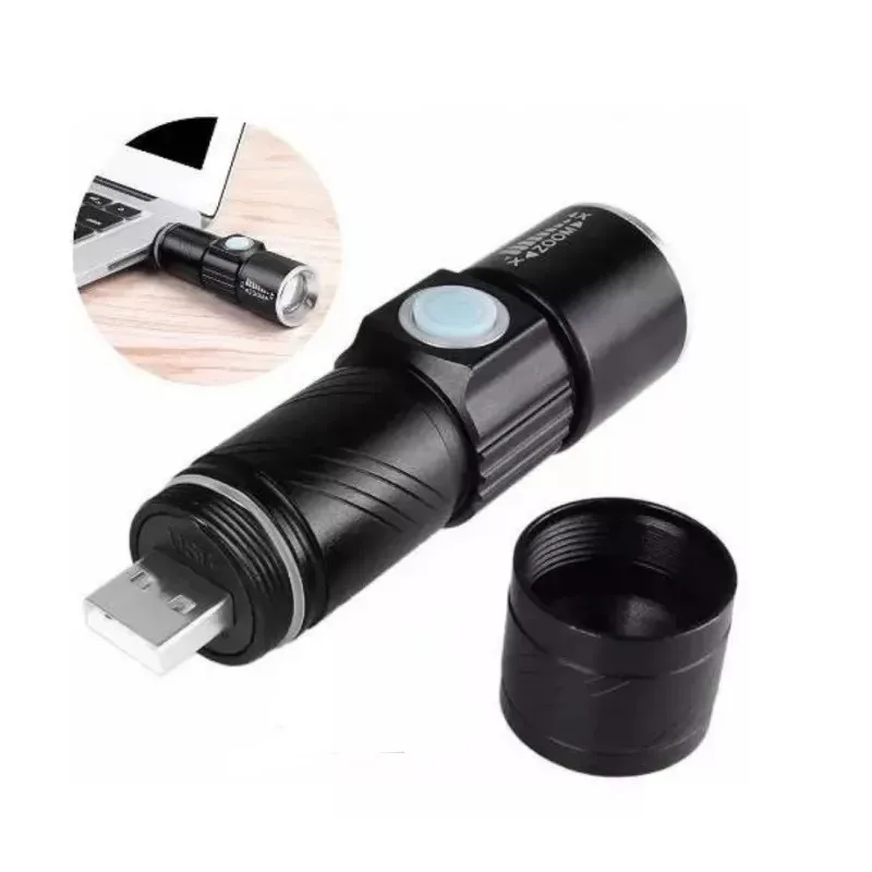 Lanternă LED cu Zoom și USB, ST-515 red-mag.ro