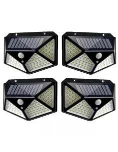 Set 4 Lampi ULTRA 100 LED Solare cu senzor de miscare si lumina