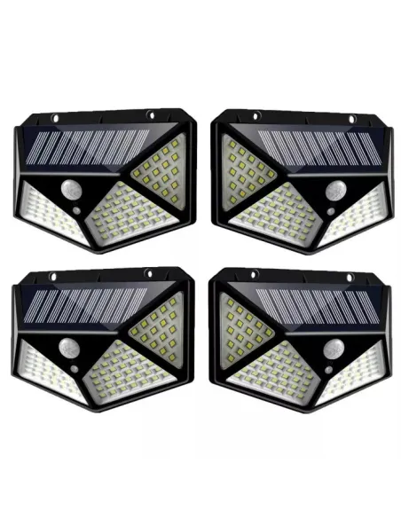 Set 4 Lampi ULTRA 100 LED Solare cu senzor de miscare si lumina