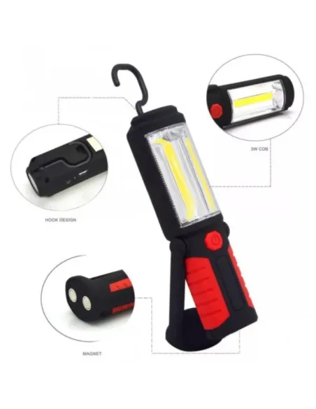 Lanterna WL 018 cu LED COB si 2 incarcatoare red-mag.ro