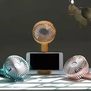 Mini Ventilator portabil reincarcabil cu USB si suport telefon 2