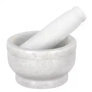 Mojar si Pistil din Marmura, Alb 11,5 x 10.5 cm red-mag.ro