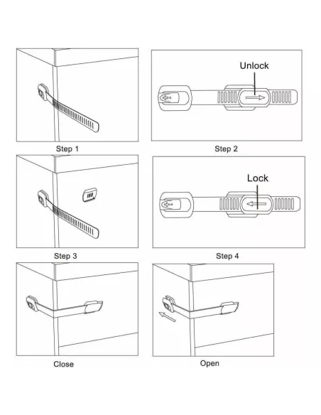 Set 10 Sisteme de siguranta multifunctionale reglabile 19 cm