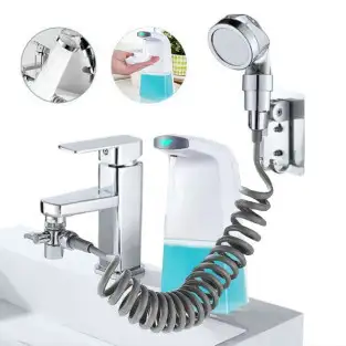 Dozator de sapun spuma 250 ml + Extensie dus pentru robinet