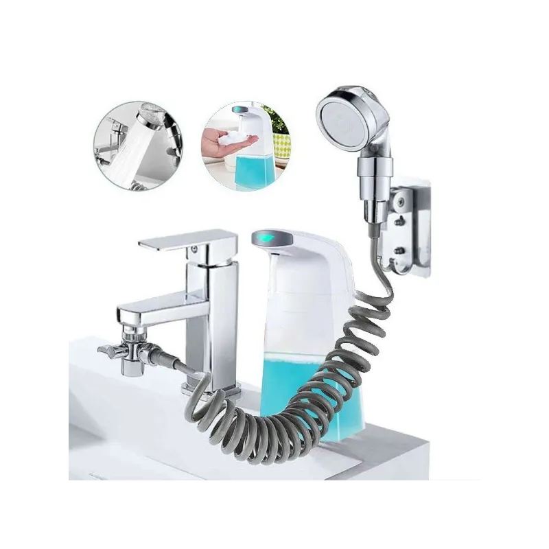 Dozator de sapun spuma 250 ml + Extensie dus pentru robinet