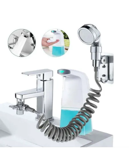 Dozator de sapun spuma 250 ml + Extensie dus pentru robinet