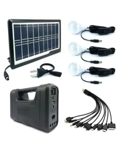 Kit lanterna cu panou solar, 3 becuri LED SMD, GDLITE-1 2