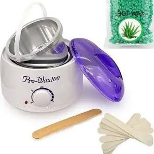 Kit epilare: Incalzitor de ceara + Benzi epilat + Spatule + 2