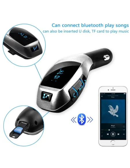 Car Kit Auto Bluetooth cu functie de modulator FM, model X6 +