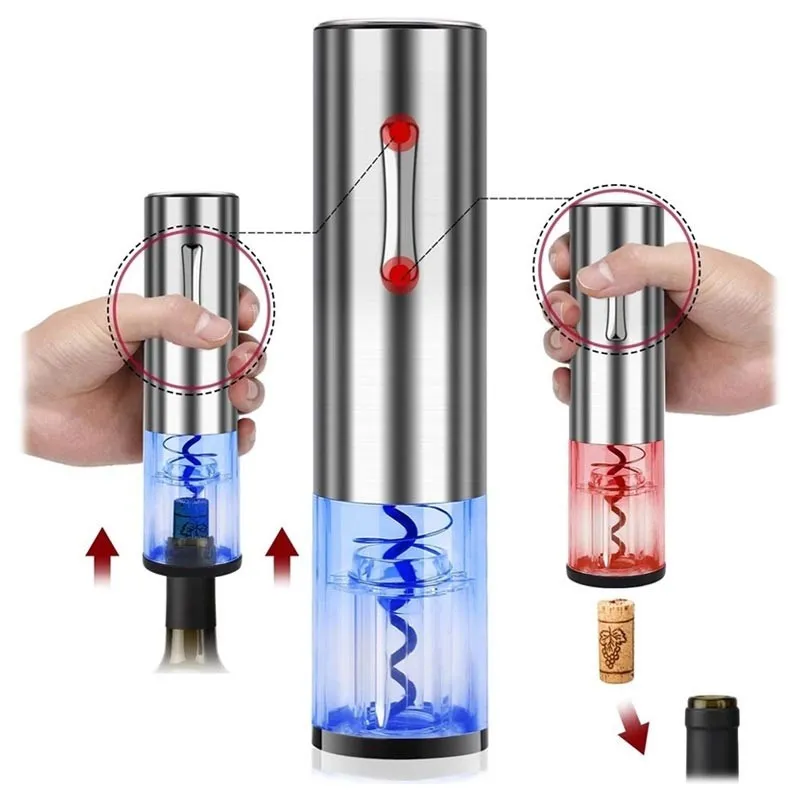 TIRBUȘON ELECTRIC CU CUTTER FOLIE - ARGINTIU red-mag.ro