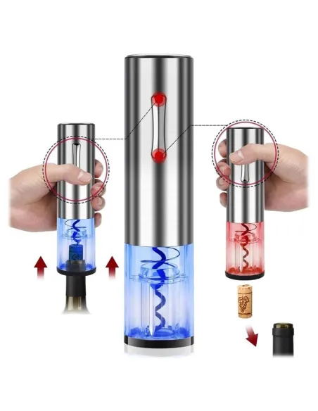 TIRBUȘON ELECTRIC CU CUTTER FOLIE - ARGINTIU red-mag.ro