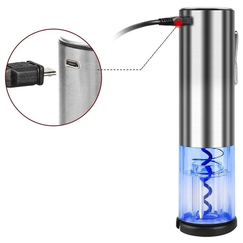 TIRBUȘON ELECTRIC CU CUTTER FOLIE - ARGINTIU red-mag.ro