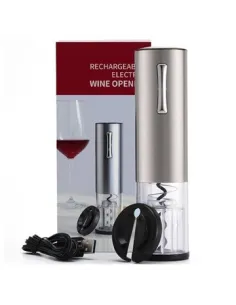 TIRBUȘON ELECTRIC CU CUTTER FOLIE - ARGINTIU red-mag.ro 2