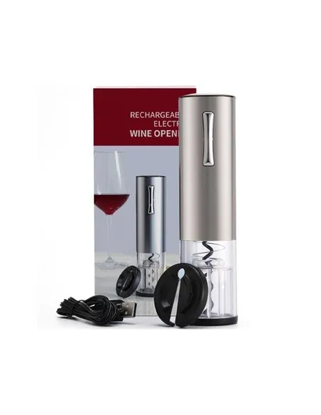 TIRBUȘON ELECTRIC CU CUTTER FOLIE - ARGINTIU red-mag.ro