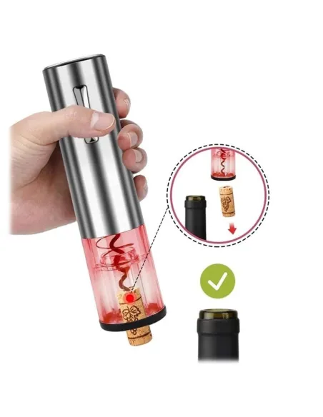 TIRBUȘON ELECTRIC CU CUTTER FOLIE - ARGINTIU red-mag.ro