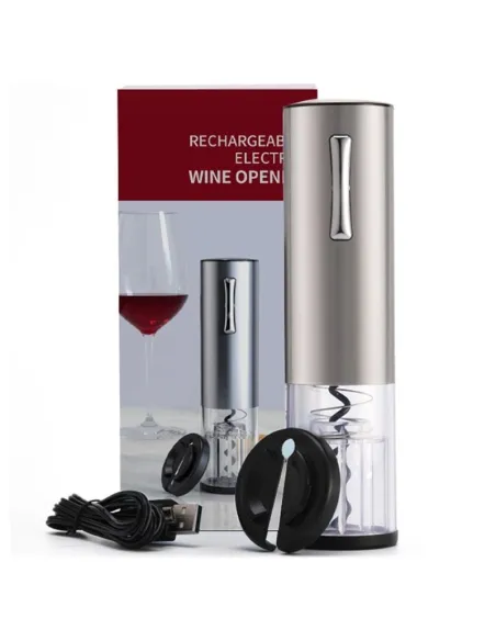 TIRBUȘON ELECTRIC CU CUTTER FOLIE - ARGINTIU red-mag.ro