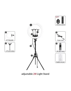 Lampa Ring Light LED 16" Circulara cu Lumina rece / naturala / 2