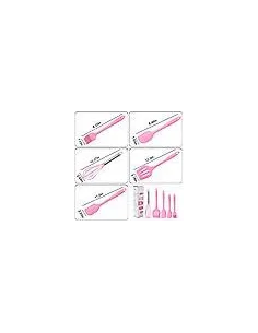 Set 5 ustensile de bucatarie din silicon ROZ red-mag.ro 2