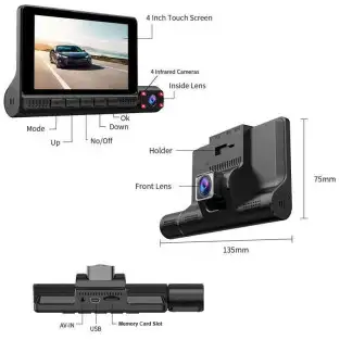 Camere auto DVR, 3 camere, video Full HD 1080 x 1920, Ecran 2