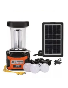 Kit lampa solara pentru camping, cu radio, bluetooth si 3