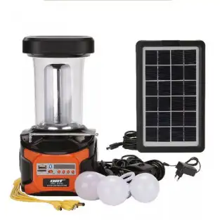 Kit lampa solara pentru camping, cu radio, bluetooth si 3