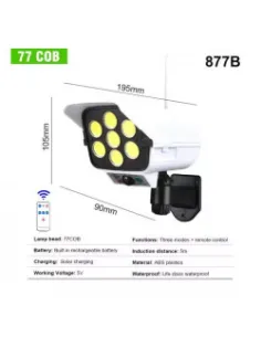 Lampa Solara tip Camera 77LED COB senzor de miscare si 2