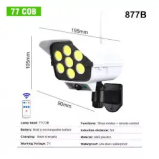 Lampa Solara tip Camera 77LED COB senzor de miscare si 2