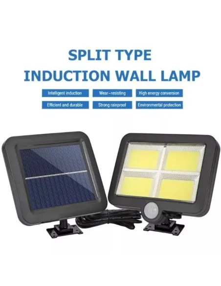 Proiector 10W 128LED cu senzor de miscare si panou solar