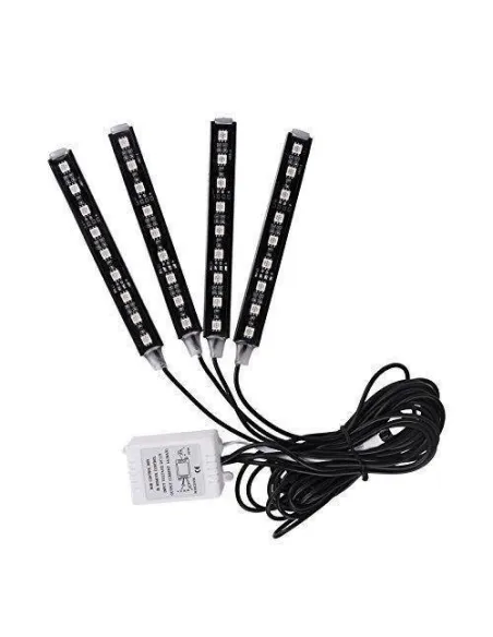 Lumini ambientale auto Kit interior 9 LED RGB cu telecomanda