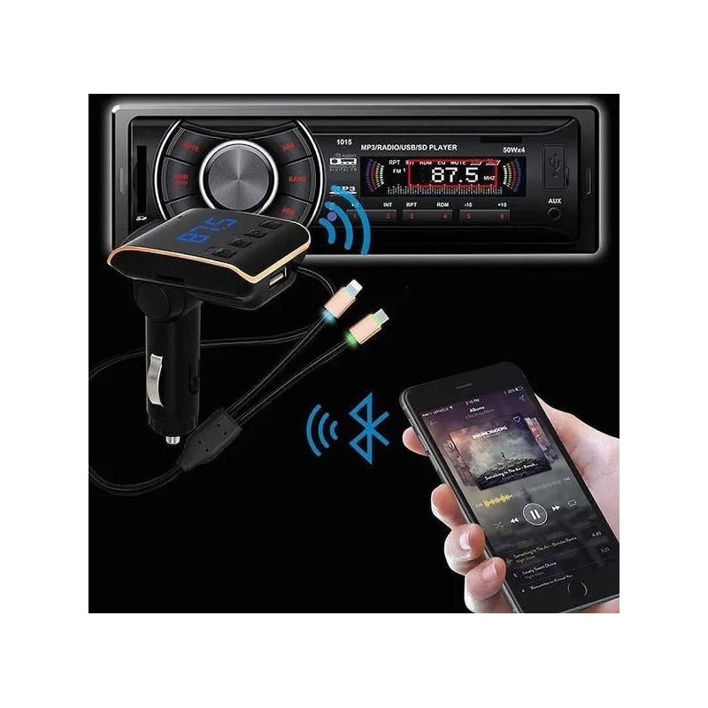 Modulator FM, Bluetooth, Car Kit OEM USB Q10 + 2 cabluri