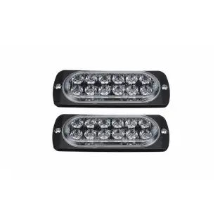 Set 2 Stroboscoape, 10-30V 12 Led-uri cu lumina portocalie