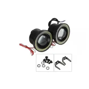 Set 2 proiectoare auto cu LED Angel Eyes, 64mm red-mag.ro