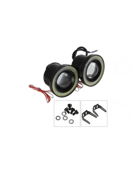 Set 2 proiectoare auto cu LED Angel Eyes, 64mm red-mag.ro
