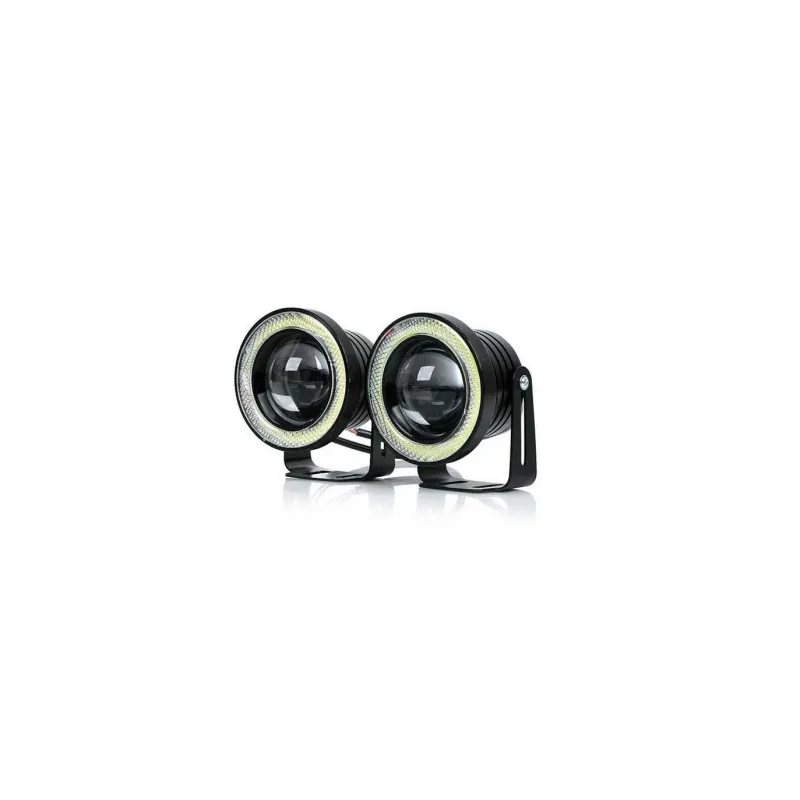 Set 2 proiectoare auto cu LED Angel Eyes, 64mm red-mag.ro