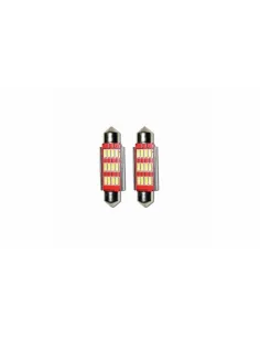 Set 2 x Bec LED 41mm SOFIT, 12LED, 12V, ALB, 4012 red-mag.ro