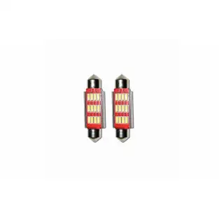 Set 2 x Bec LED 41mm SOFIT, 12LED, 12V, ALB, 4012 red-mag.ro
