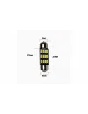 Set 2 x Bec LED 36mm, 12LED SMD, 12V, ALB, 4014 red-mag.ro