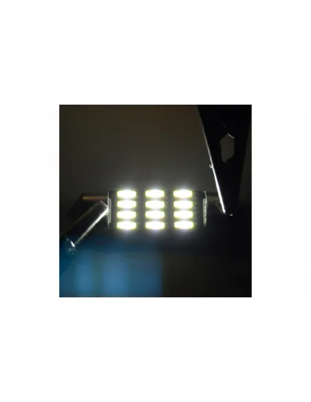 Set 2 x Bec LED 36mm, 12LED SMD, 12V, ALB, 4014 red-mag.ro