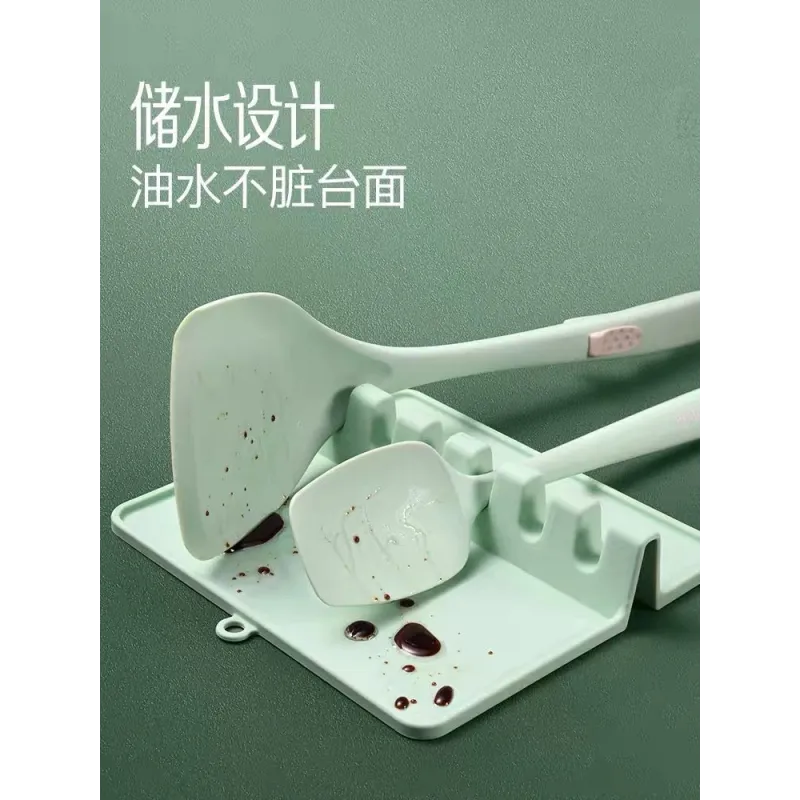 Suport de bucătărie din silicon pentru polonice și linguri de