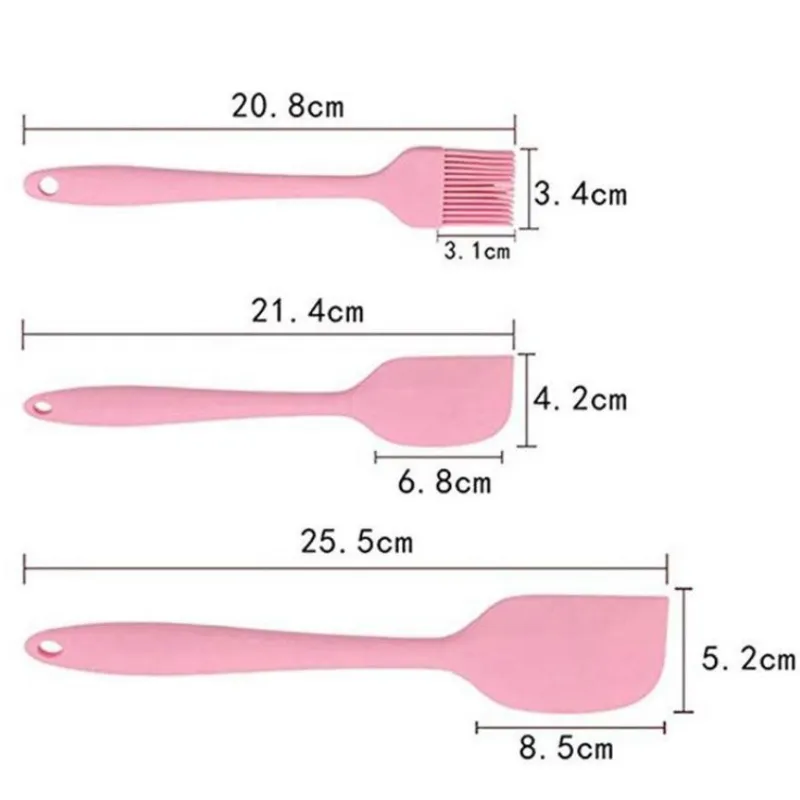 Set 5 ustensile de bucatarie din silicon ROZ red-mag.ro