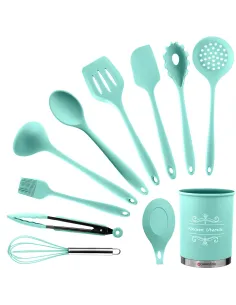 Set 11 ustensile din silicon, pentru gatit - Roz 2