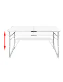 Set camping cu masa reglabila si 4 scaune, MDF, 120 x 60 cm