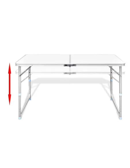 Set camping cu masa reglabila si 4 scaune, MDF, 120 x 60 cm