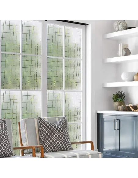 Folie decorativa pentru geam, 45 cm x 300 cm, Cross Pattern