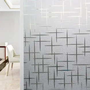 Folie decorativa pentru geam, 45 cm x 300 cm, Cross Pattern