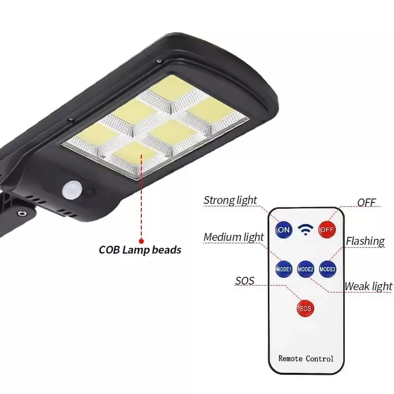 2 x Lampa Solara Tip Stradala 150 LED COB cu 6 casete red-mag.ro