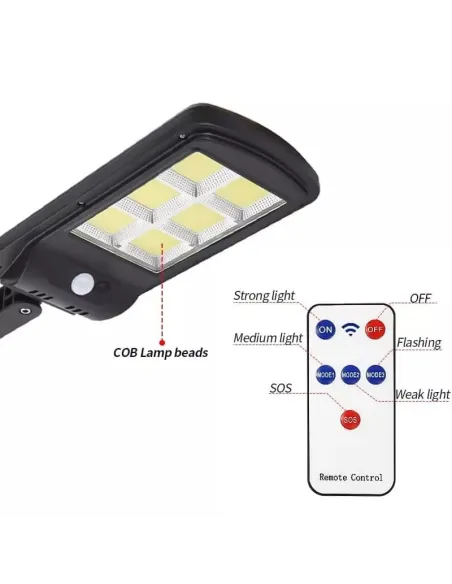 2 x Lampa Solara Tip Stradala 150 LED COB cu 6 casete red-mag.ro