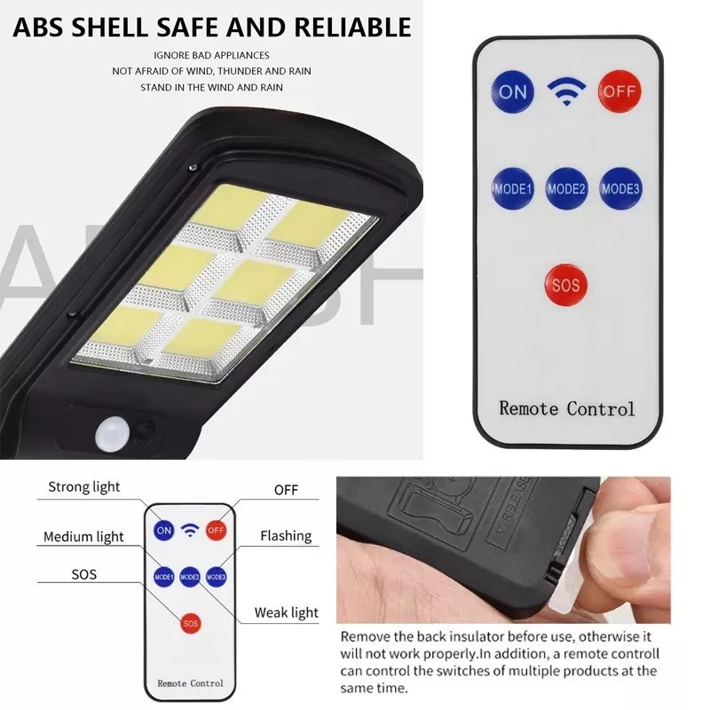 2 x Lampa Solara Tip Stradala 150 LED COB cu 6 casete red-mag.ro