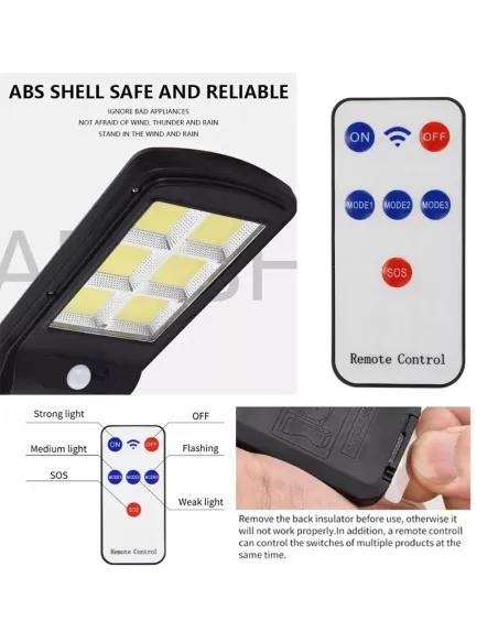 2 x Lampa Solara Tip Stradala 150 LED COB cu 6 casete red-mag.ro