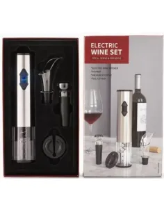 Set accesorii pentru vin cu tirbuson electric, 4 piese